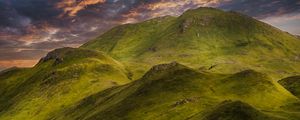 Preview wallpaper hills, mountains, grass, nature, landscape, green