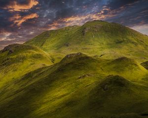 Preview wallpaper hills, mountains, grass, nature, landscape, green