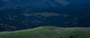 Preview wallpaper hills, mountains, grass, moon, night, nature