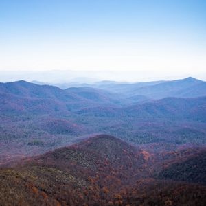 Preview wallpaper hills, mountains, landscape, fog, trees