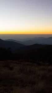 Preview wallpaper hills, mountains, landscape, sunrise