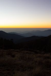 Preview wallpaper hills, mountains, landscape, sunrise