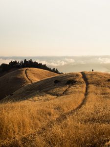 Preview wallpaper hills, mountains, path, landscape, height