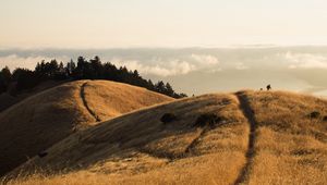 Preview wallpaper hills, mountains, path, landscape, height