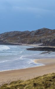 Preview wallpaper hills, mountains, sea, coast, beach, nature