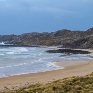 Preview wallpaper hills, mountains, sea, coast, beach, nature