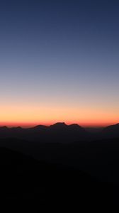 Preview wallpaper hills, mountains, silhouettes, dusk