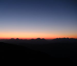 Preview wallpaper hills, mountains, silhouettes, dusk