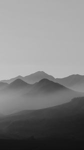 Preview wallpaper hills, mountains, silhouettes, fog