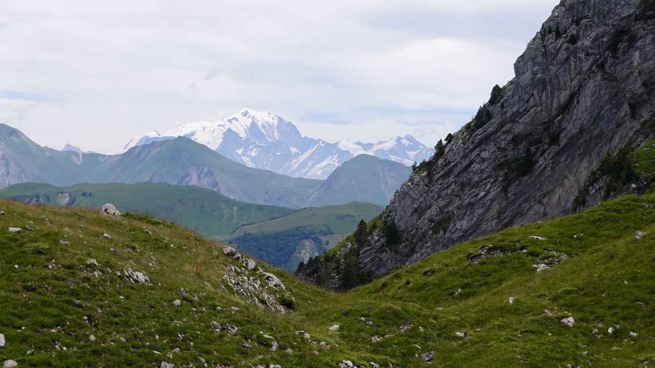Wallpaper hills, mountains, snow, stones