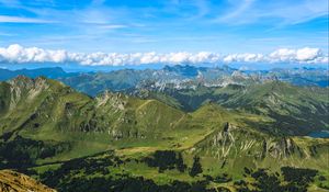 Preview wallpaper hills, mountains, valley, trees, nature