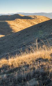 Preview wallpaper hills, path, grass, landscape, nature