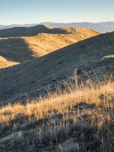 Preview wallpaper hills, path, grass, landscape, nature