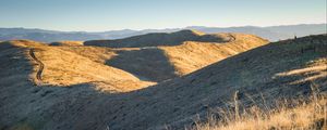 Preview wallpaper hills, path, grass, landscape, nature