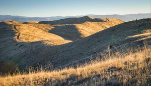 Preview wallpaper hills, path, grass, landscape, nature