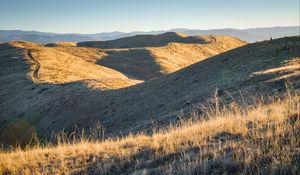 Preview wallpaper hills, path, grass, landscape, nature
