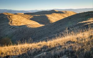 Preview wallpaper hills, path, grass, landscape, nature