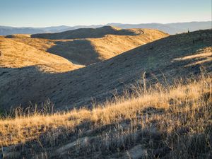 Preview wallpaper hills, path, grass, landscape, nature