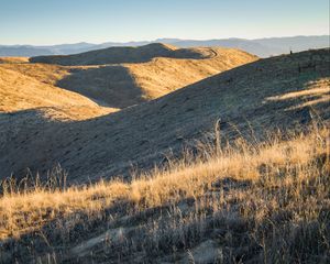 Preview wallpaper hills, path, grass, landscape, nature
