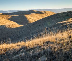 Preview wallpaper hills, path, grass, landscape, nature