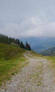 Preview wallpaper hills, path, trees, nature, landscape