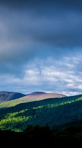 Preview wallpaper hills, peaks, sky, clouds, nature