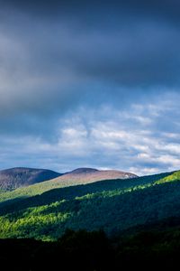 Preview wallpaper hills, peaks, sky, clouds, nature