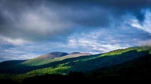 Preview wallpaper hills, peaks, sky, clouds, nature