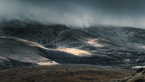 Preview wallpaper hills, relief, clouds, nature, landscape