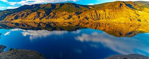 Preview wallpaper hills, river, reflection, nature