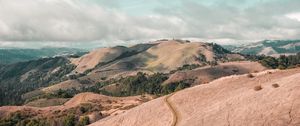 Preview wallpaper hills, road, landscape, aerial view