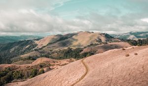 Preview wallpaper hills, road, landscape, aerial view