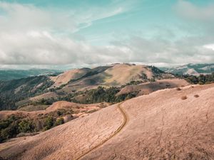 Preview wallpaper hills, road, landscape, aerial view