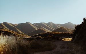 Preview wallpaper hills, road, relief, sky