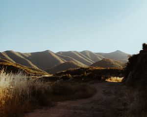 Preview wallpaper hills, road, relief, sky