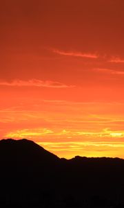 Preview wallpaper hills, silhouette, sky, evening
