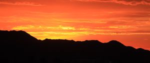 Preview wallpaper hills, silhouette, sky, evening
