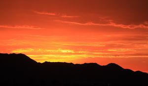 Preview wallpaper hills, silhouette, sky, evening