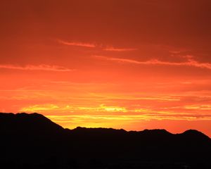 Preview wallpaper hills, silhouette, sky, evening