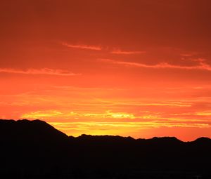 Preview wallpaper hills, silhouette, sky, evening
