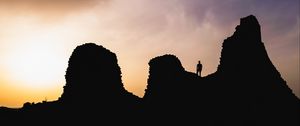 Preview wallpaper hills, silhouette, solitude, sunset, sardinia, italy