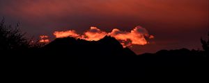 Preview wallpaper hills, silhouettes, clouds, sky, evening