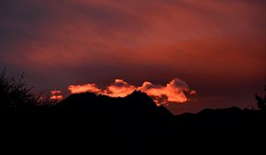 Preview wallpaper hills, silhouettes, clouds, sky, evening