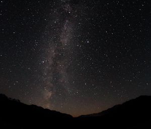 Preview wallpaper hills, silhouettes, milky way, stars, night
