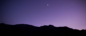 Preview wallpaper hills, silhouettes, night, moon