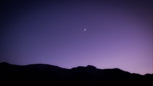 Preview wallpaper hills, silhouettes, night, moon