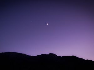 Preview wallpaper hills, silhouettes, night, moon