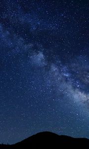 Preview wallpaper hills, silhouettes, starry sky, milky way, night