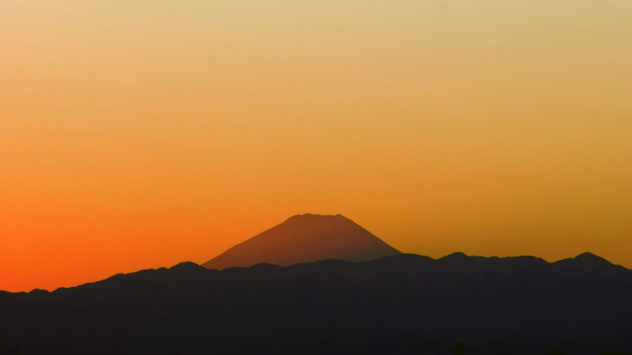 Wallpaper hills, silhouettes, sunset, nature