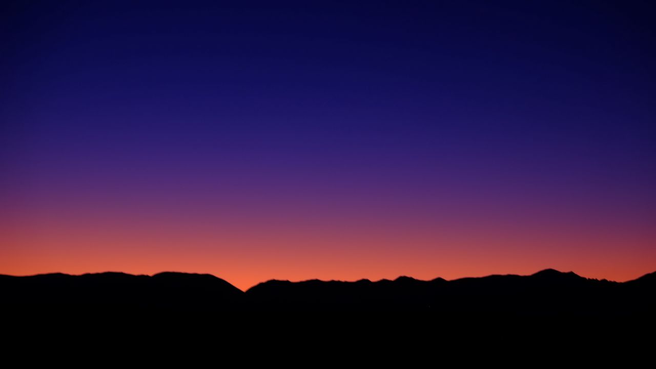 Wallpaper hills, silhouettes, sunset, dark, evening